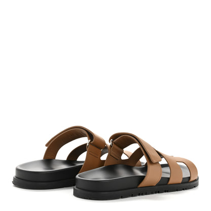 Hermes Calfskin Womens Chypre Sandals 40 Gold 5 of 11