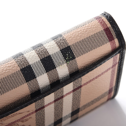 Burberry Haymarket Check Continental Flap Wallet Chocolate 10 of 14