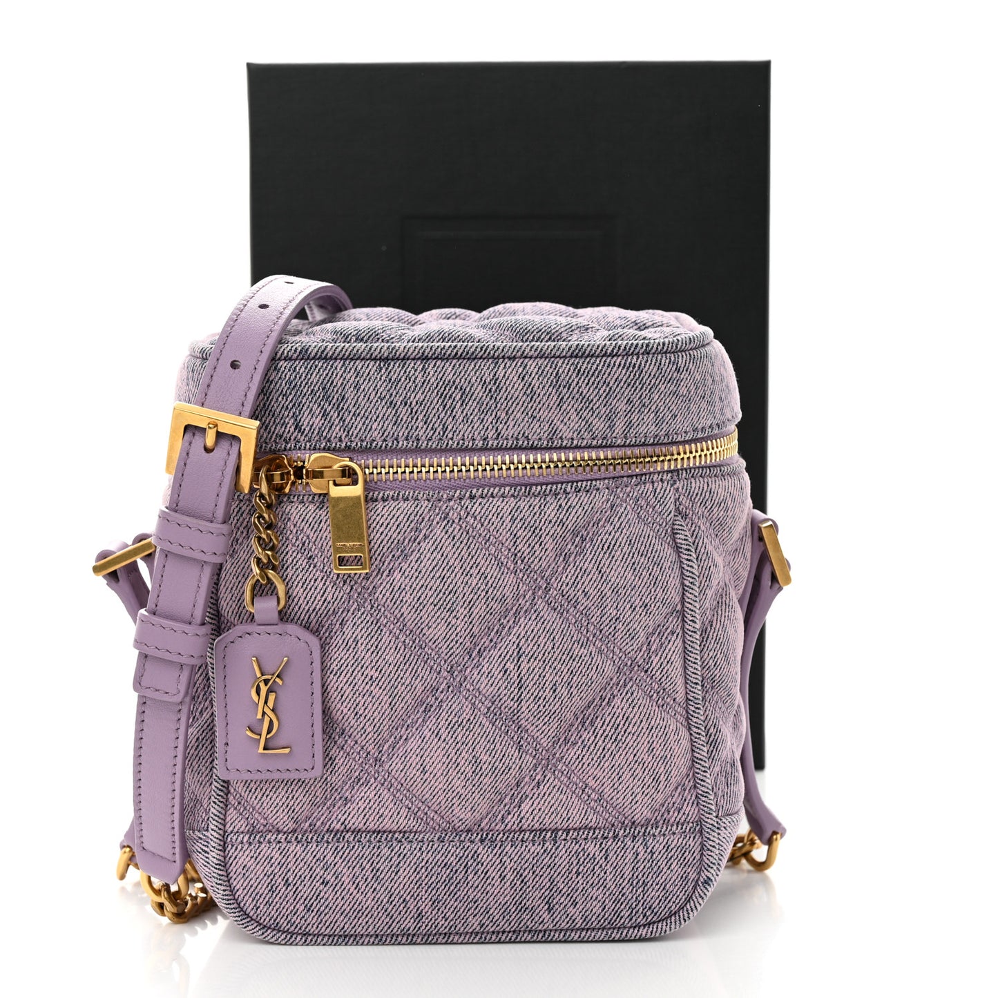 denim Quilted 80's Vanity Bag Bleached Lilac