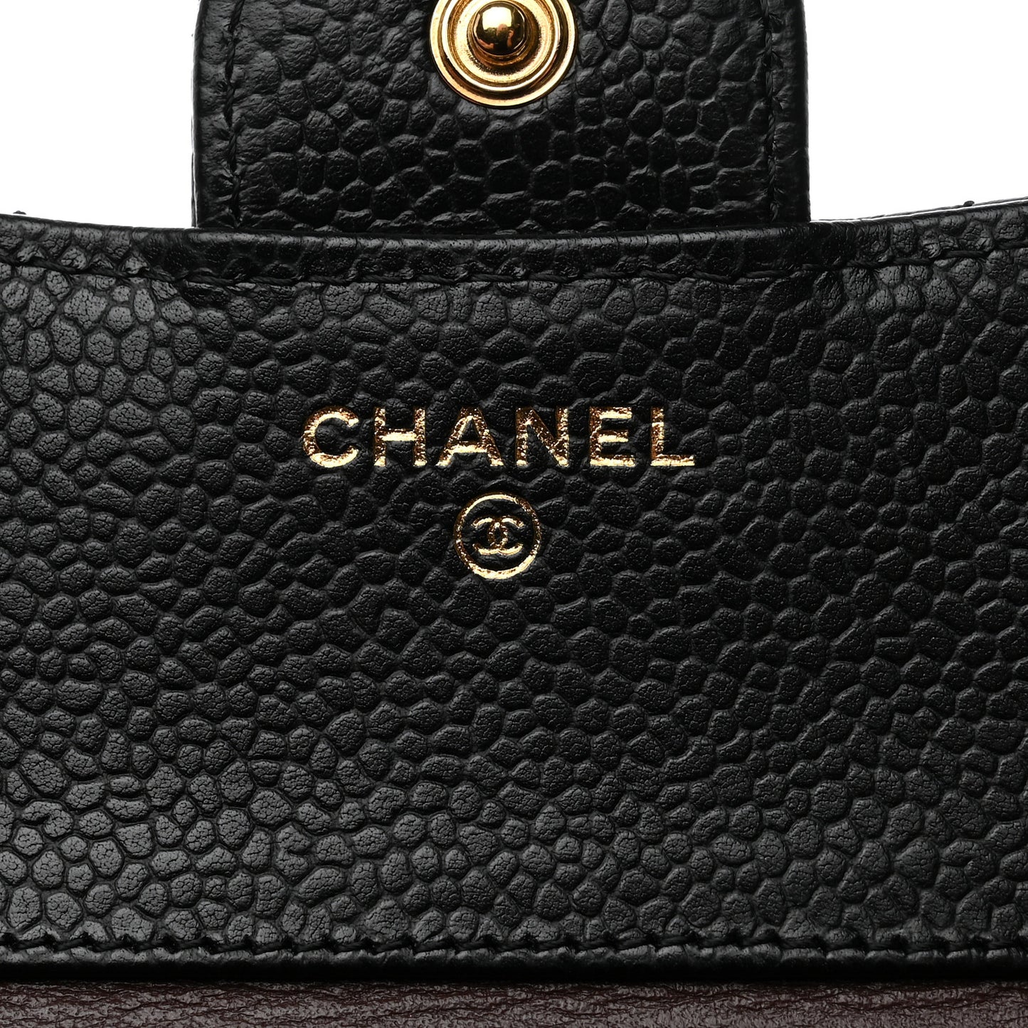 Caviar Quilted Compact Flap Wallet Black