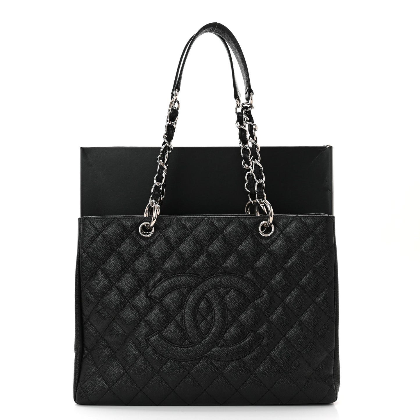 Caviar Quilted Grand Shopping Tote GST Black