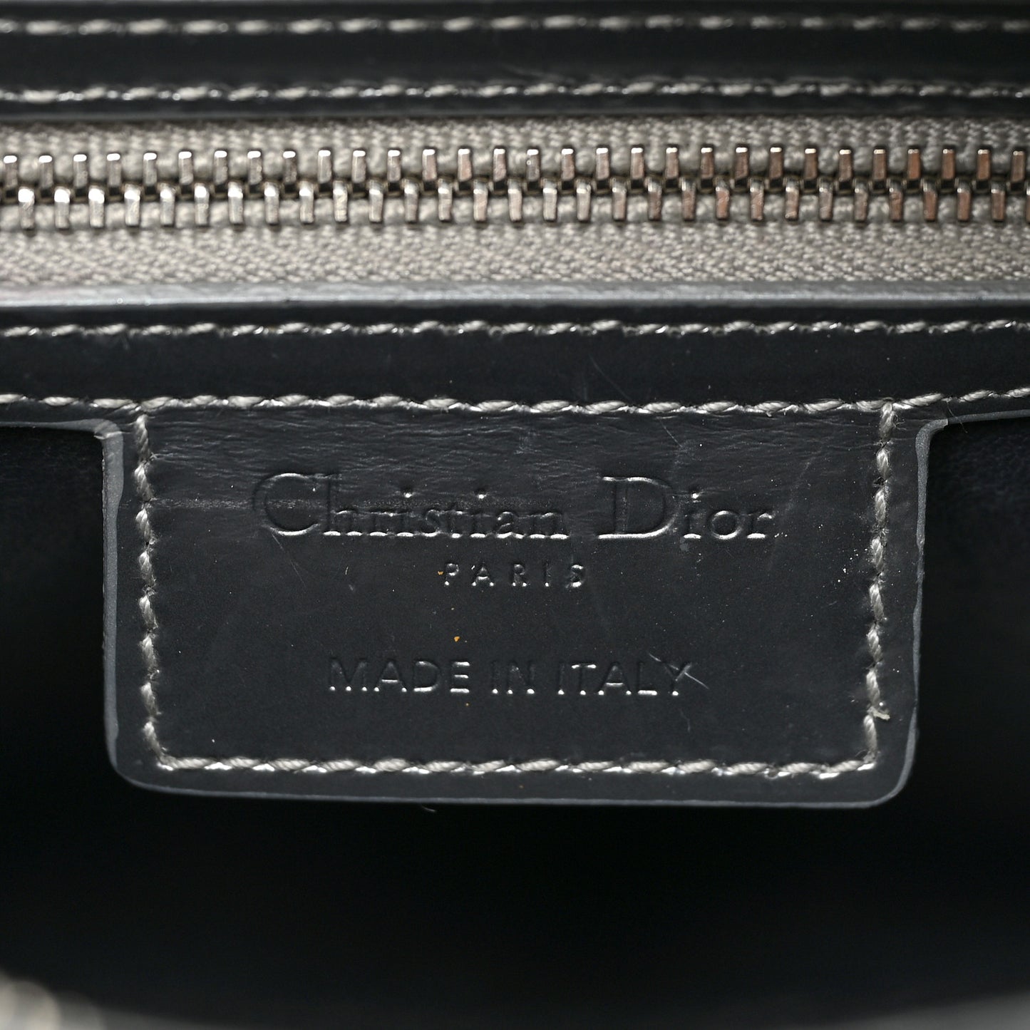 Metallic Patent Micro-Cannage Medium Lady Dior Silver