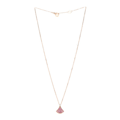 Bulgari 18K Rose Gold Diamond Pink Sapphire Divas' Dream Pendant Necklace 3 of 6