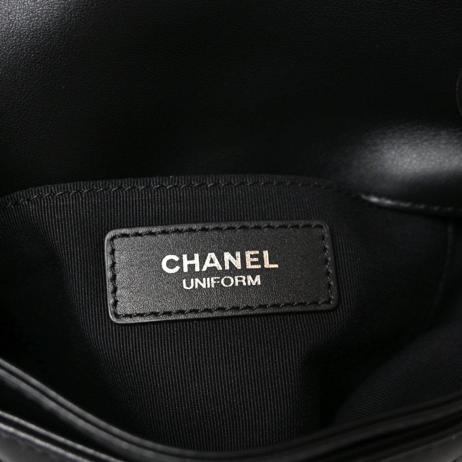 Chanel Calfskin Quilted CC Uniform Flap Belt Bag Black 7 of 12