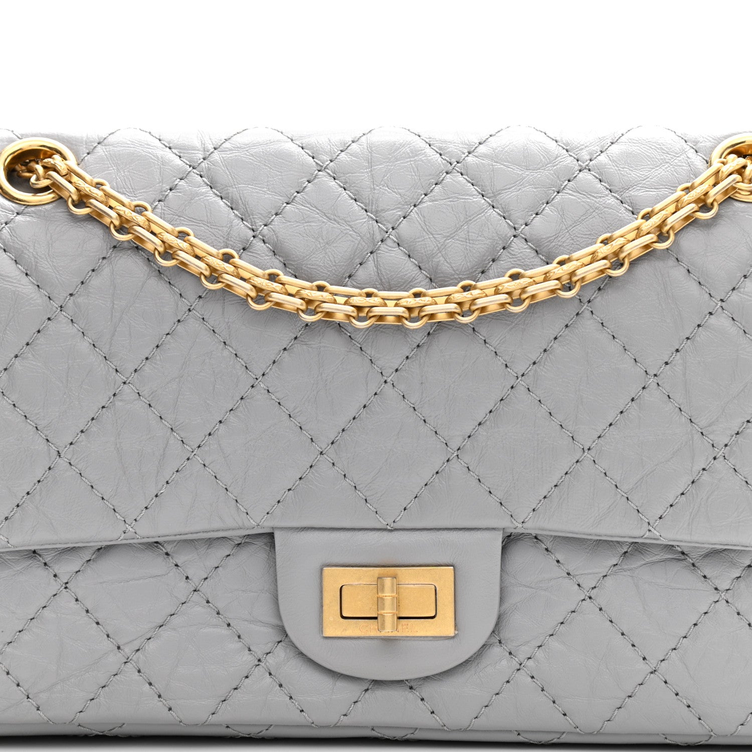 Chanel Aged Calfskin Quilted 2.55 Reissue 225 Flap Grey 8 of 11