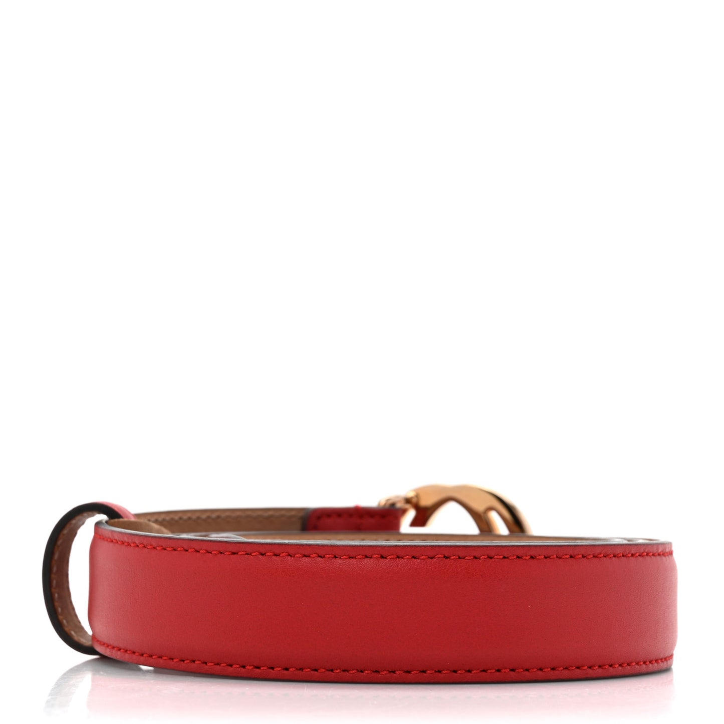Moon Calfskin Interlocking G 25mm Belt 90 36 Red