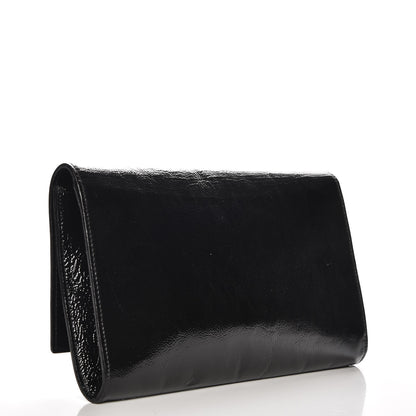 Saint Laurent Textured Patent Monogram Large Belle De Jour Clutch Black 4 of 9