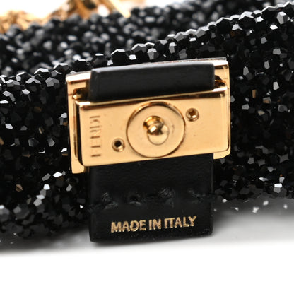 Fendi Crystal Vitello King Beaded Mini Pico Baguette Charm Black 5 of 6