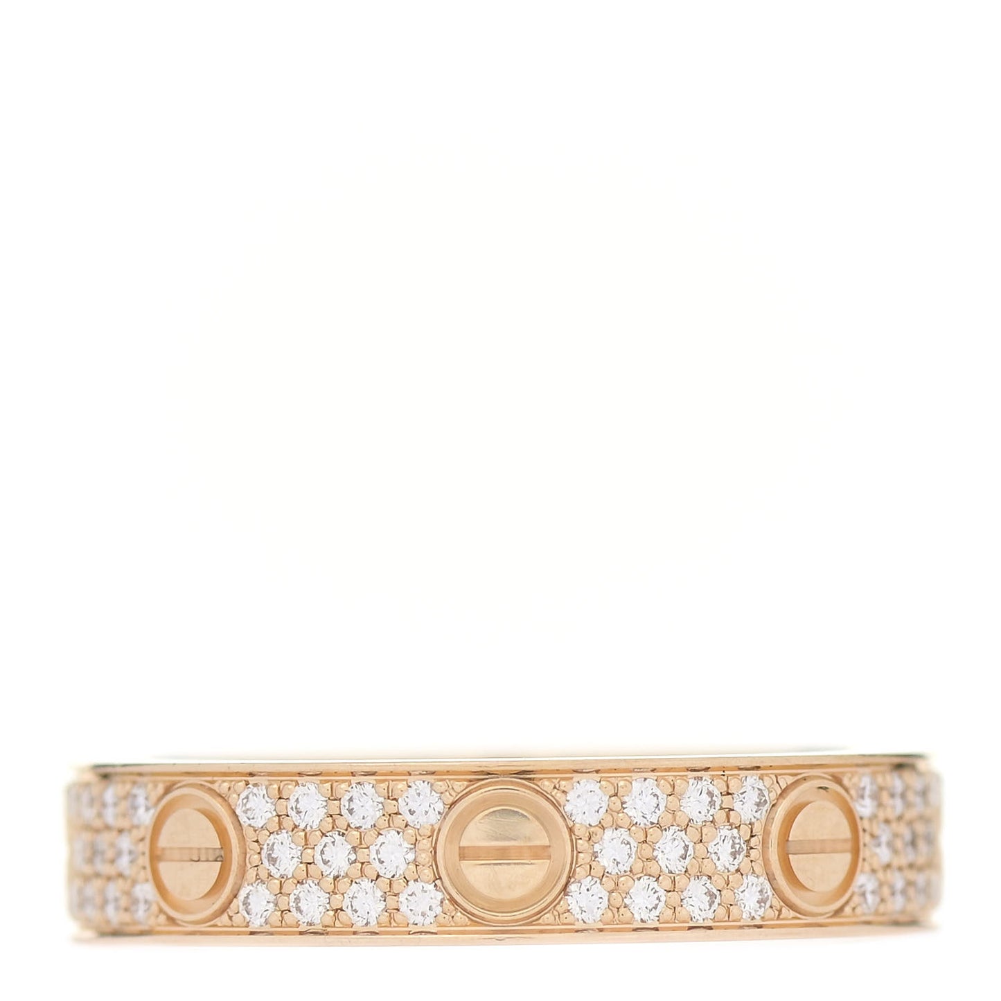 18K Yellow Gold Diamond 4mm LOVE Wedding Paved Band Ring 52 6