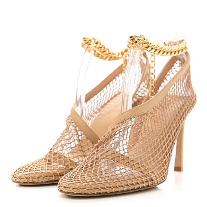 Bottega Veneta Mesh Nappa Chunky Chain Sandals 36 Beige Pony 3 of 9