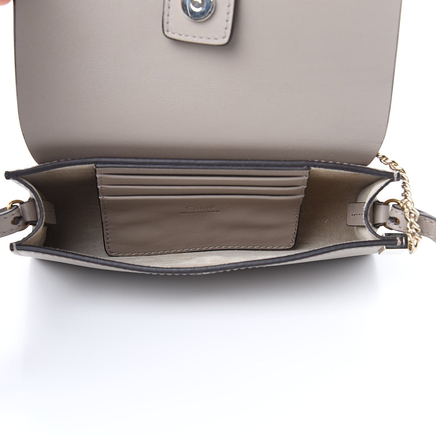 Suede Calfskin Mini Faye Shoulder Bag Motty Grey