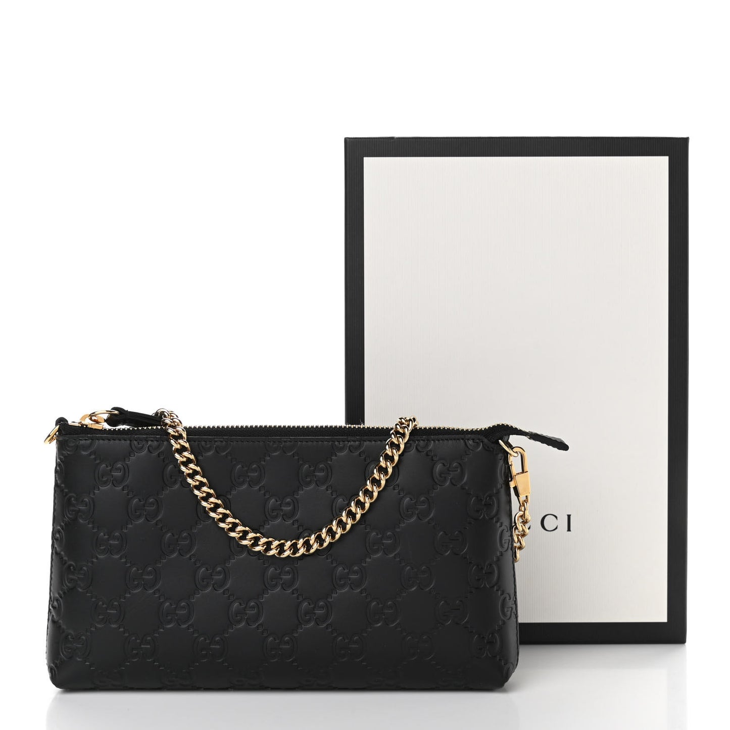 Guccissima Signature Wrist Wallet Black