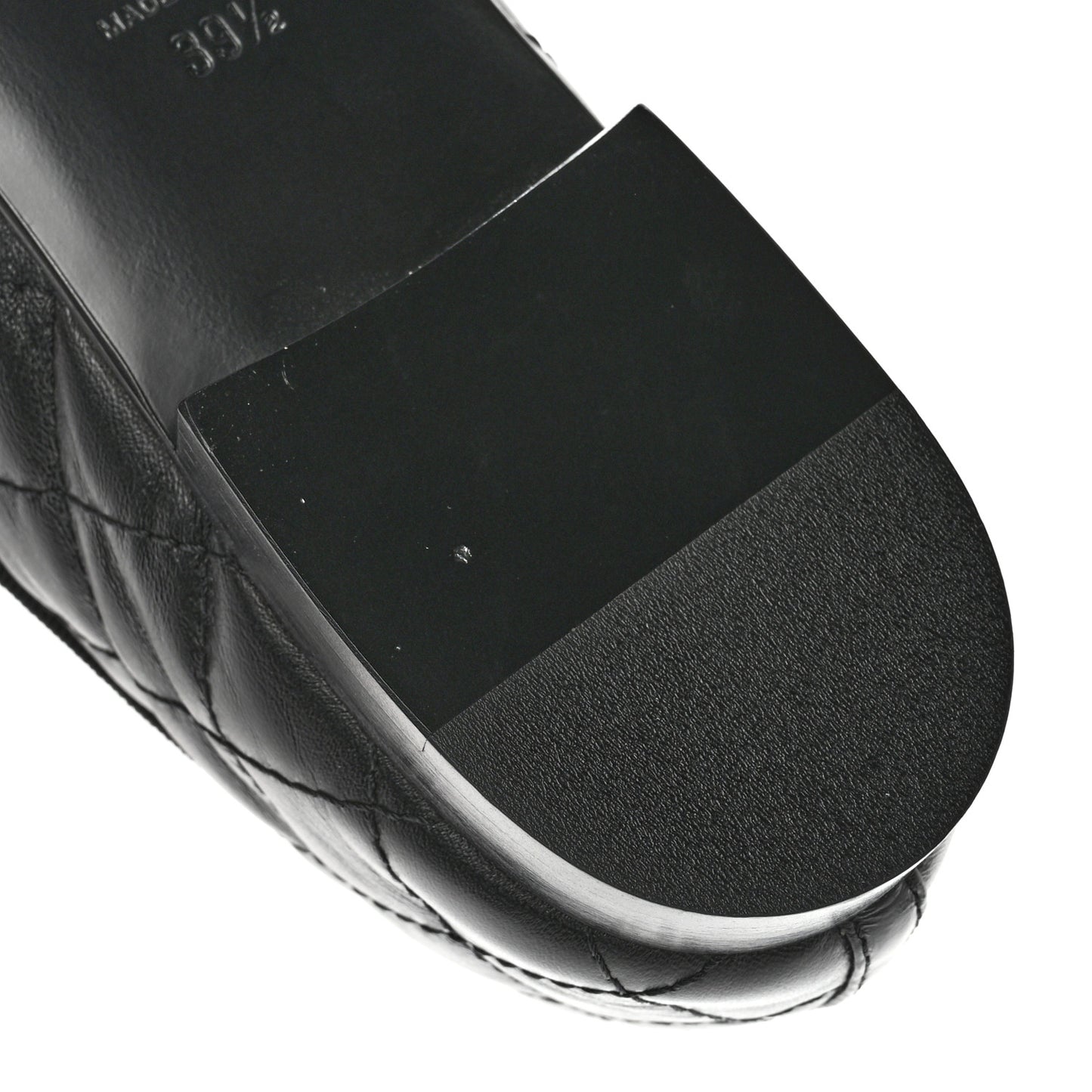 Aged Calfskin Quilted CC Cap Toe Ballerina Flats 39.5 Black