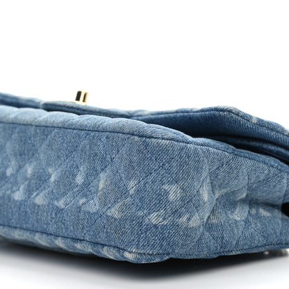 Chanel Denim Quilted Medium Double Flap Blue 10 of 10