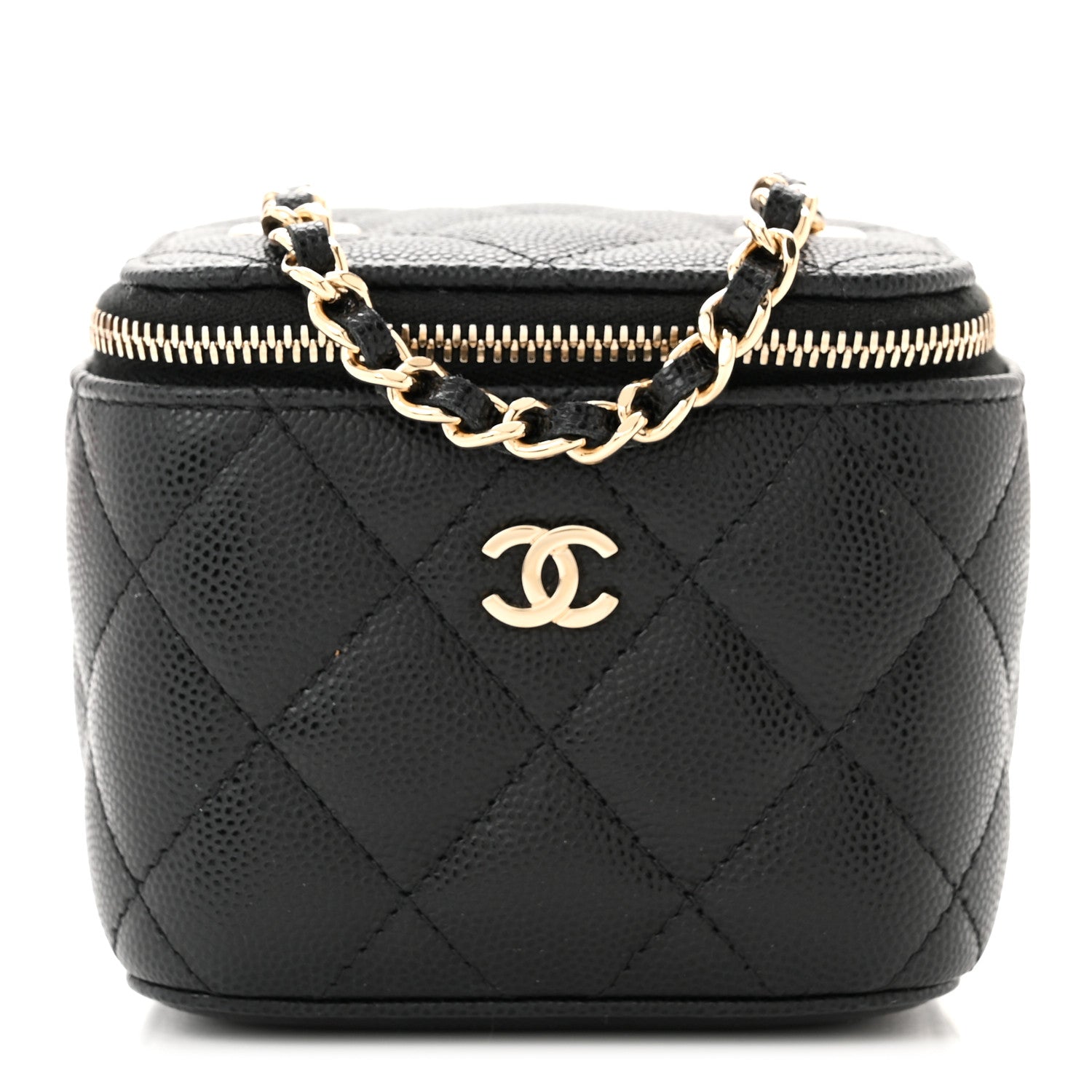 Chanel Caviar Quilted Mini Vanity Case With Chain Black 1 of 11