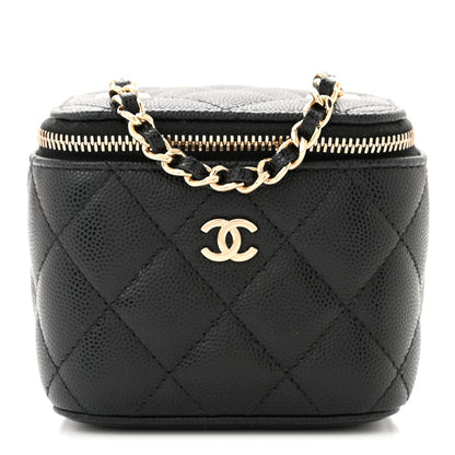 Chanel Caviar Quilted Mini Vanity Case With Chain Black 1 of 11
