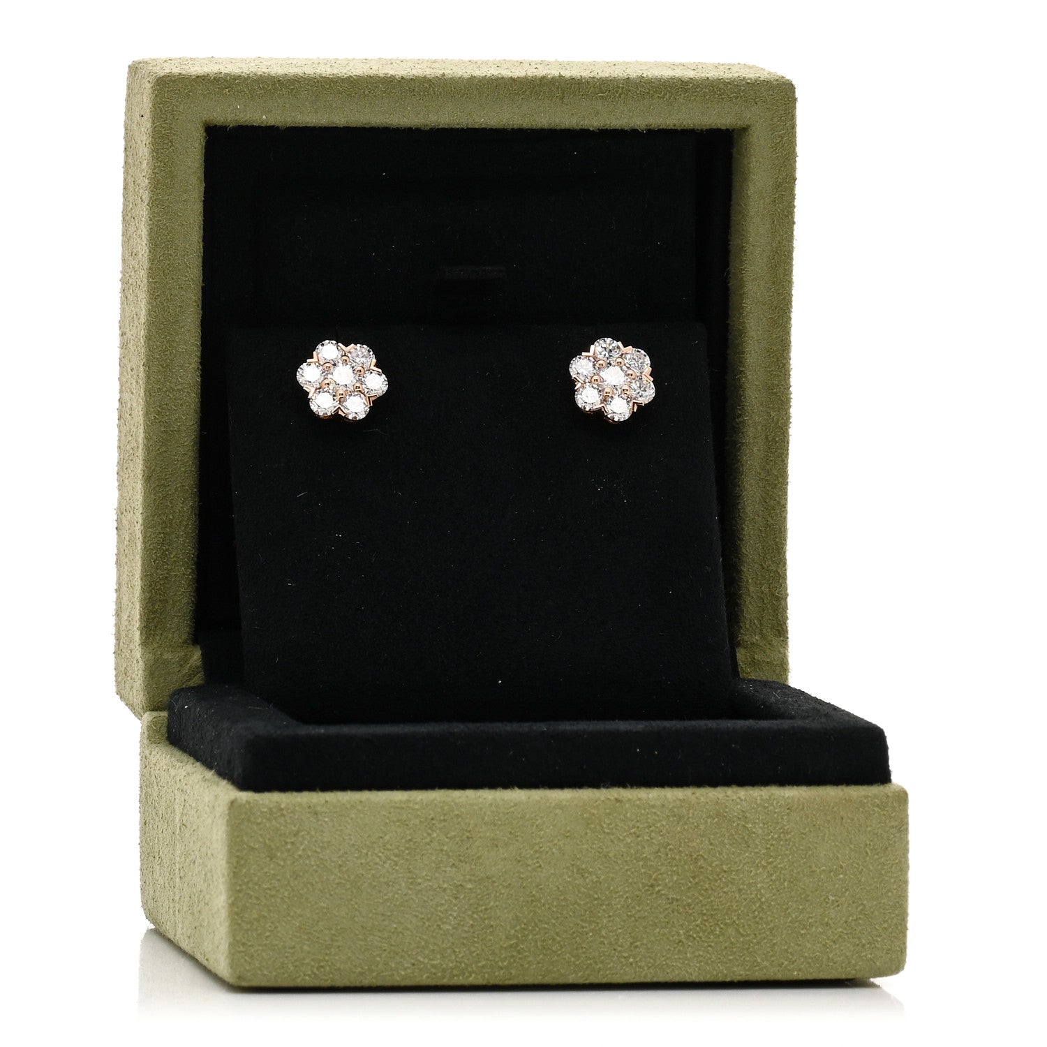 Van Cleef & Arpels 18K Rose Gold Diamond Fleurette Earrings 5 of 5
