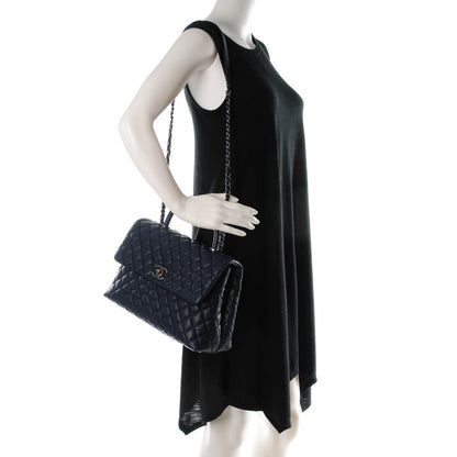Chanel Caviar Quilted Medium Coco Handle Flap Navy 2 of 7