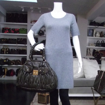 Miu Miu Leather Matelasse Coffer Frame Tote Brown 2 of 10