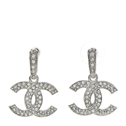 Chanel Crystal Palais Garnier CC Drop Earrings Silver 1 of 6