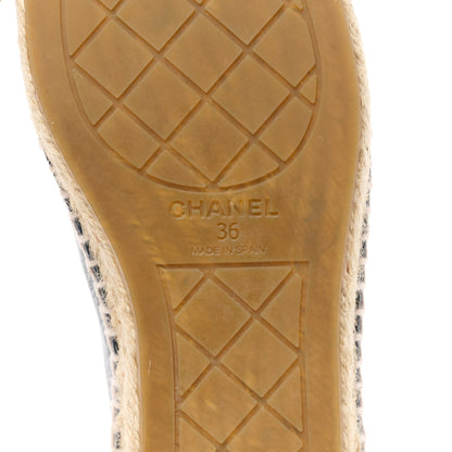 Chanel Grained Calfskin CC Espadrilles 36 Navy Black 7 of 11