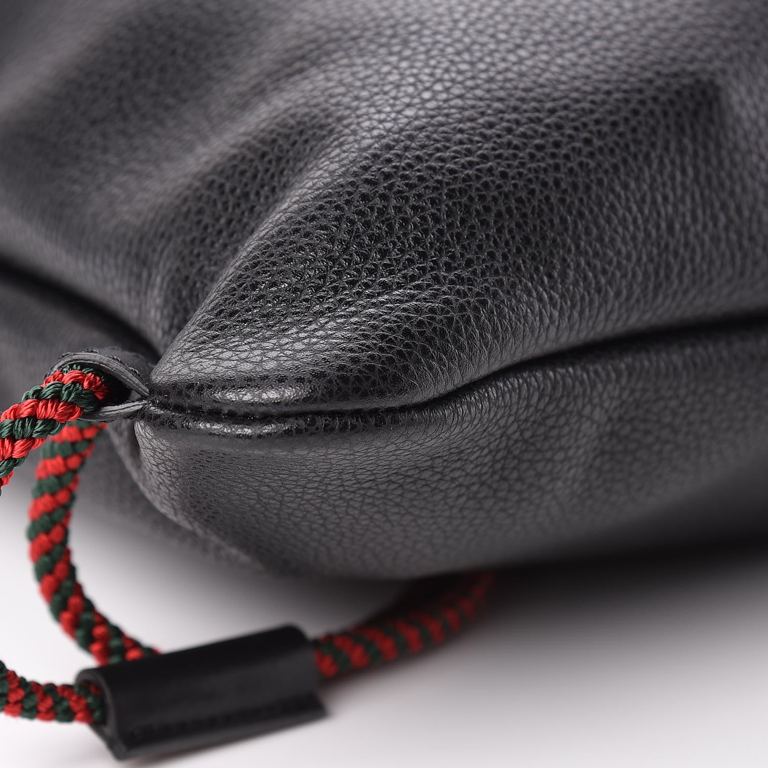 Gucci Calfskin Logo Drawstring Backpack Black 7 of 11