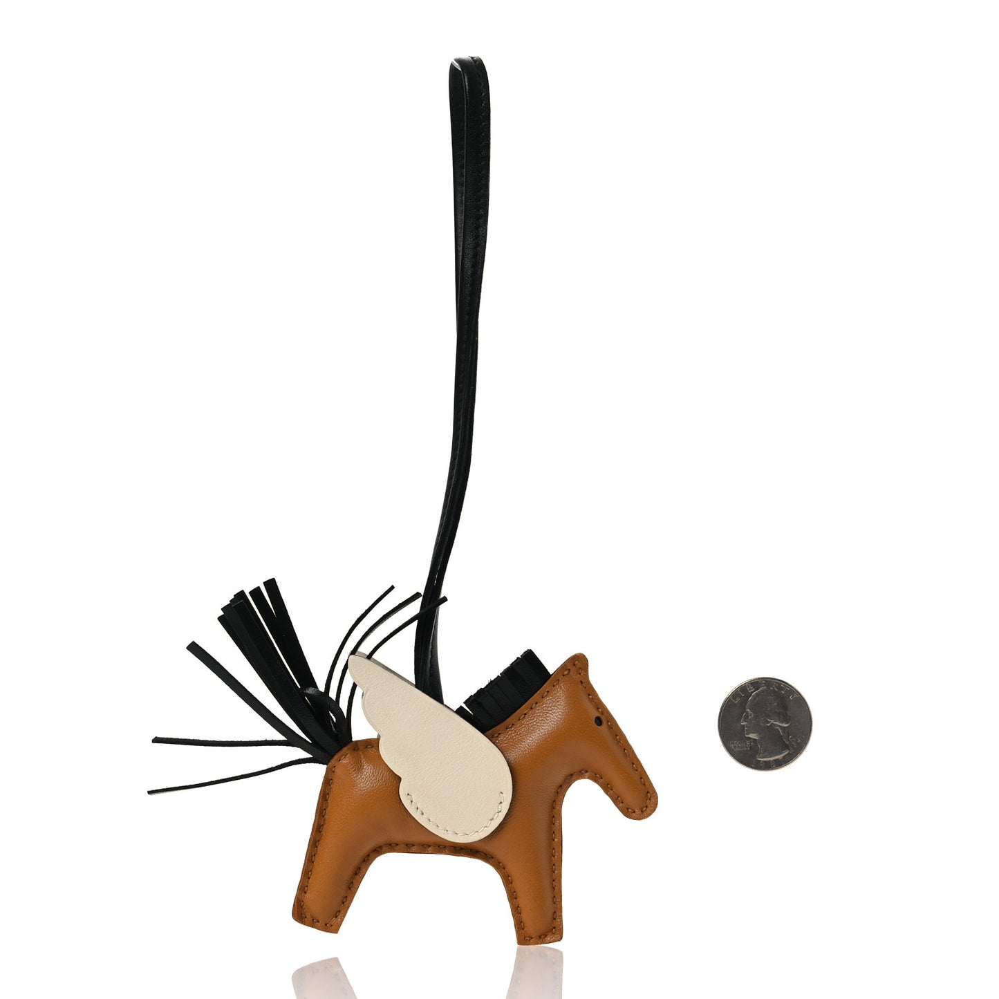 Milo Lambskin Grigri Rodeo Pegase Horse Bag Charm PM Sesame Black Nata