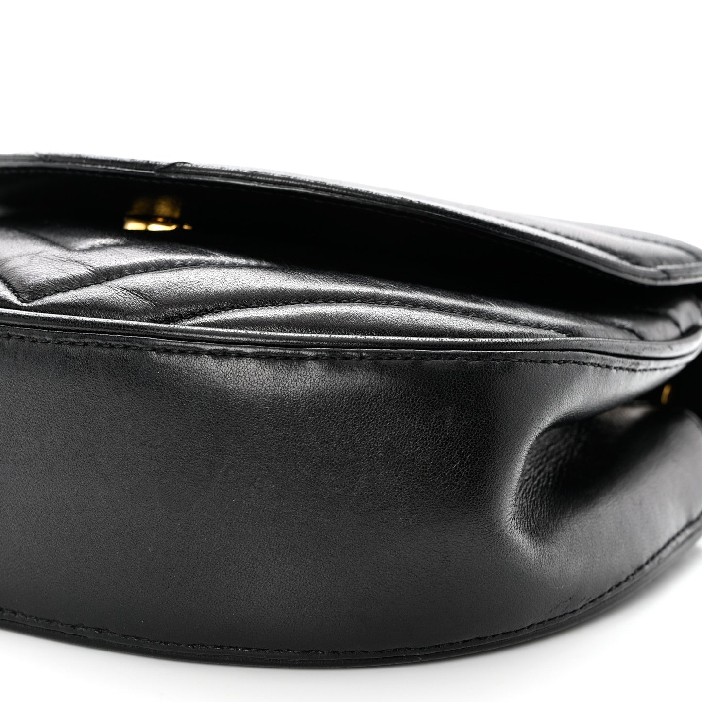 Lambskin Matelasse Chevron Monogram Bubble Chain Crossbody Black