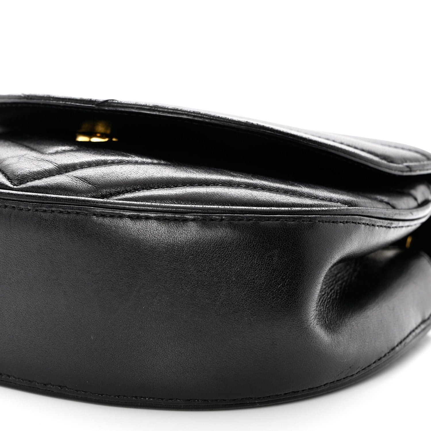Saint Laurent Lambskin Matelasse Chevron Monogram Bubble Chain Crossbody Black 9 of 11