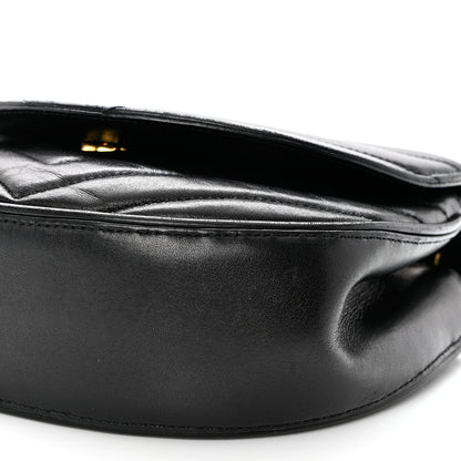 Saint Laurent Lambskin Matelasse Chevron Monogram Bubble Chain Crossbody Black 9 of 11