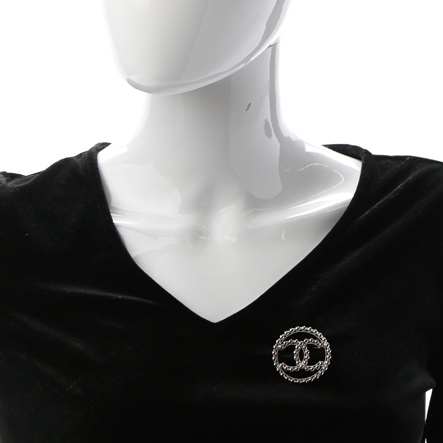 Chanel Metal Bead CC Round Brooch Gold 2 of 5