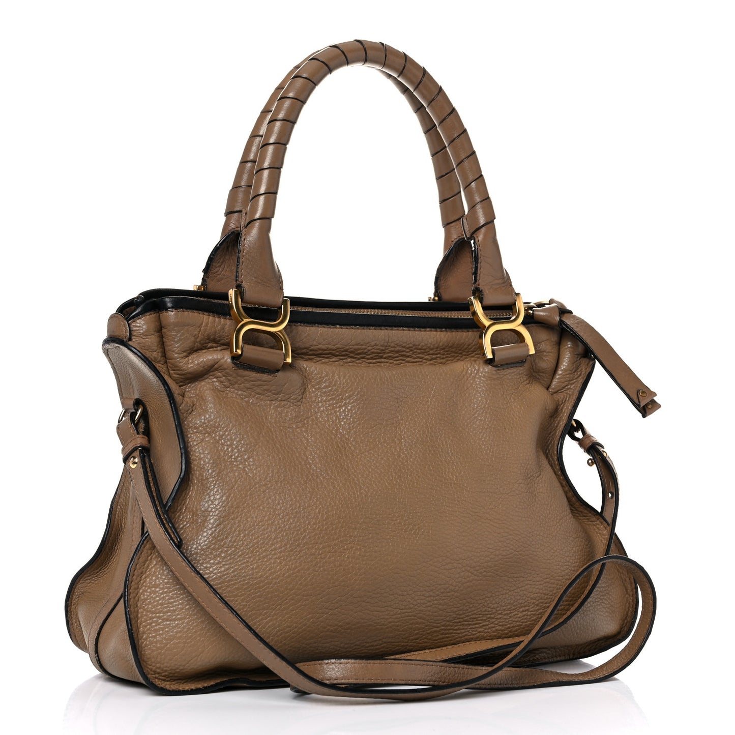 Calfskin Braided Medium Marcie Satchel Nut
