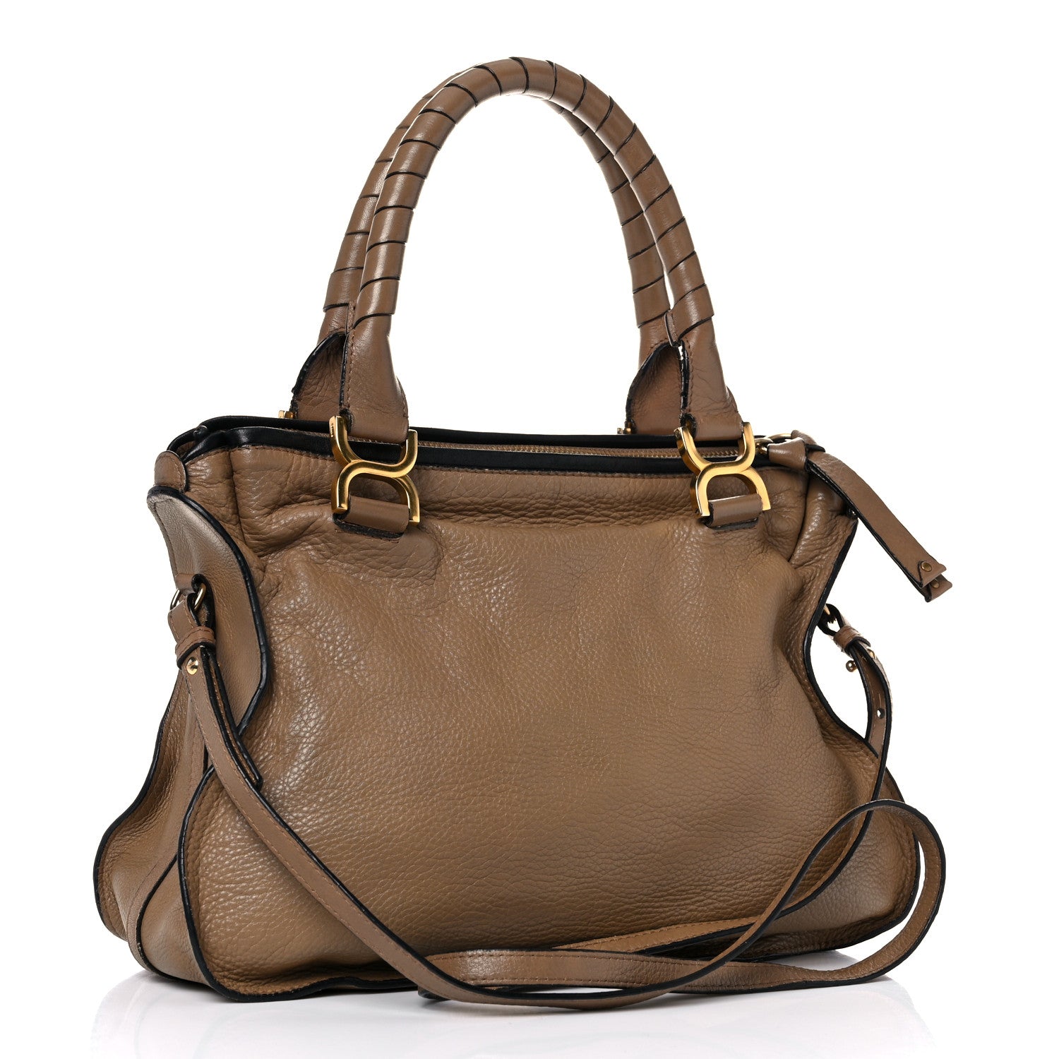 Chloe Calfskin Braided Medium Marcie Satchel Nut 3 of 28
