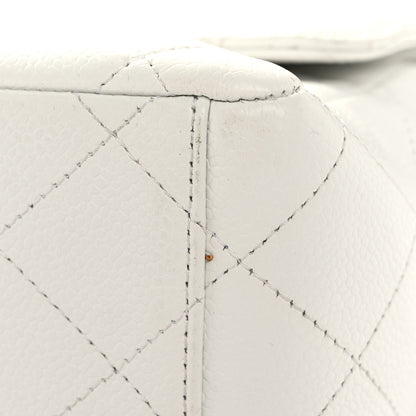 Chanel Caviar Quilted Maxi Double Flap White 11 of 12