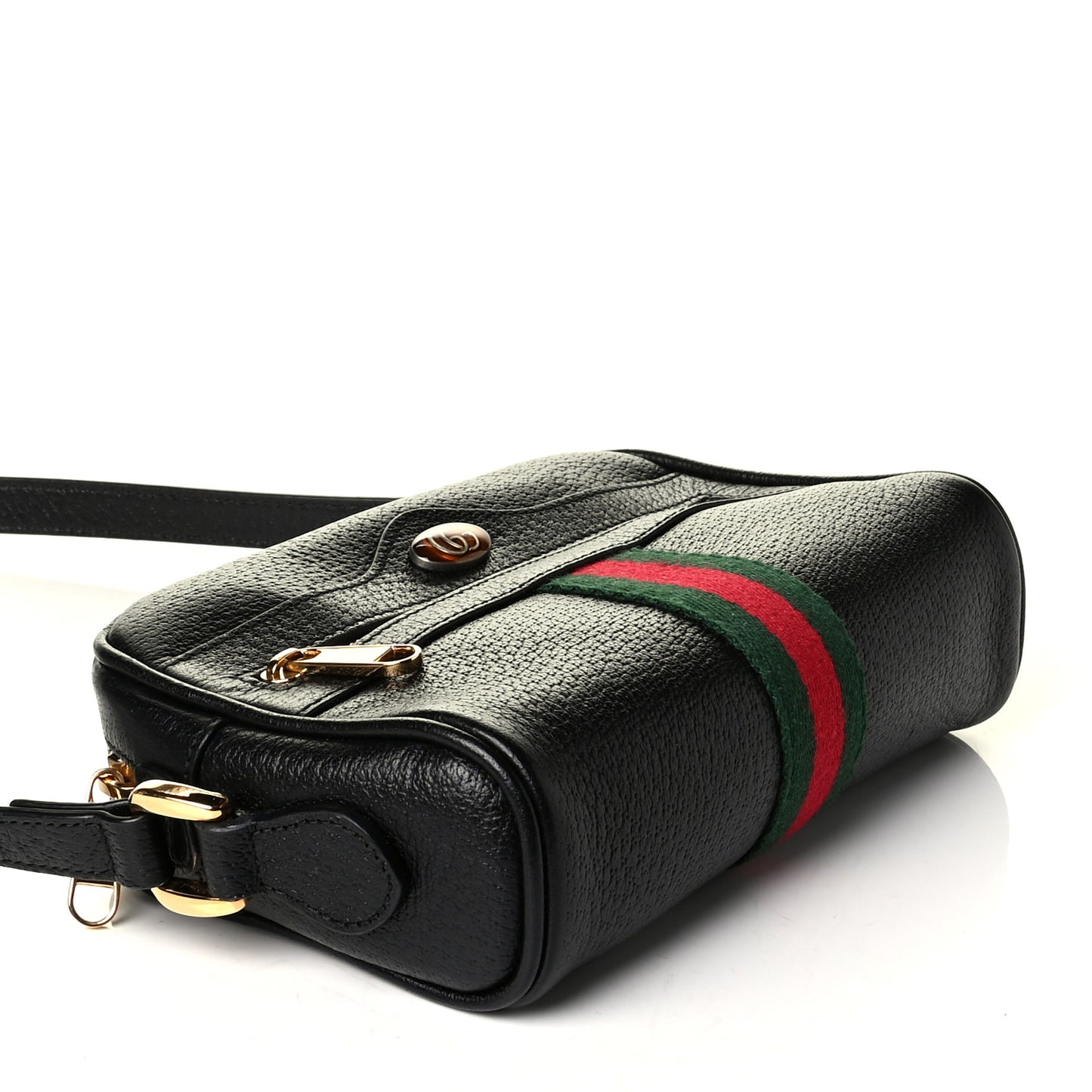 Calfskin Web Mini Ophidia Shoulder Bag Black