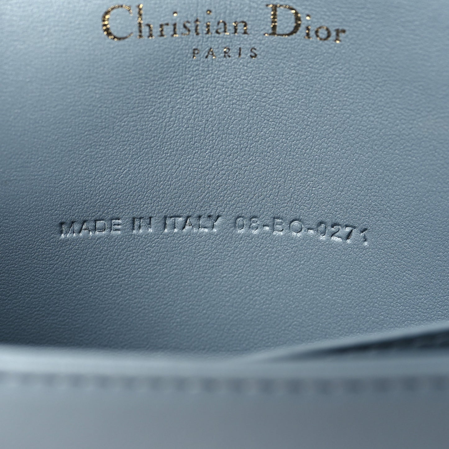 Lambskin Cannage Lady Dior Chain Wallet Cloud Blue