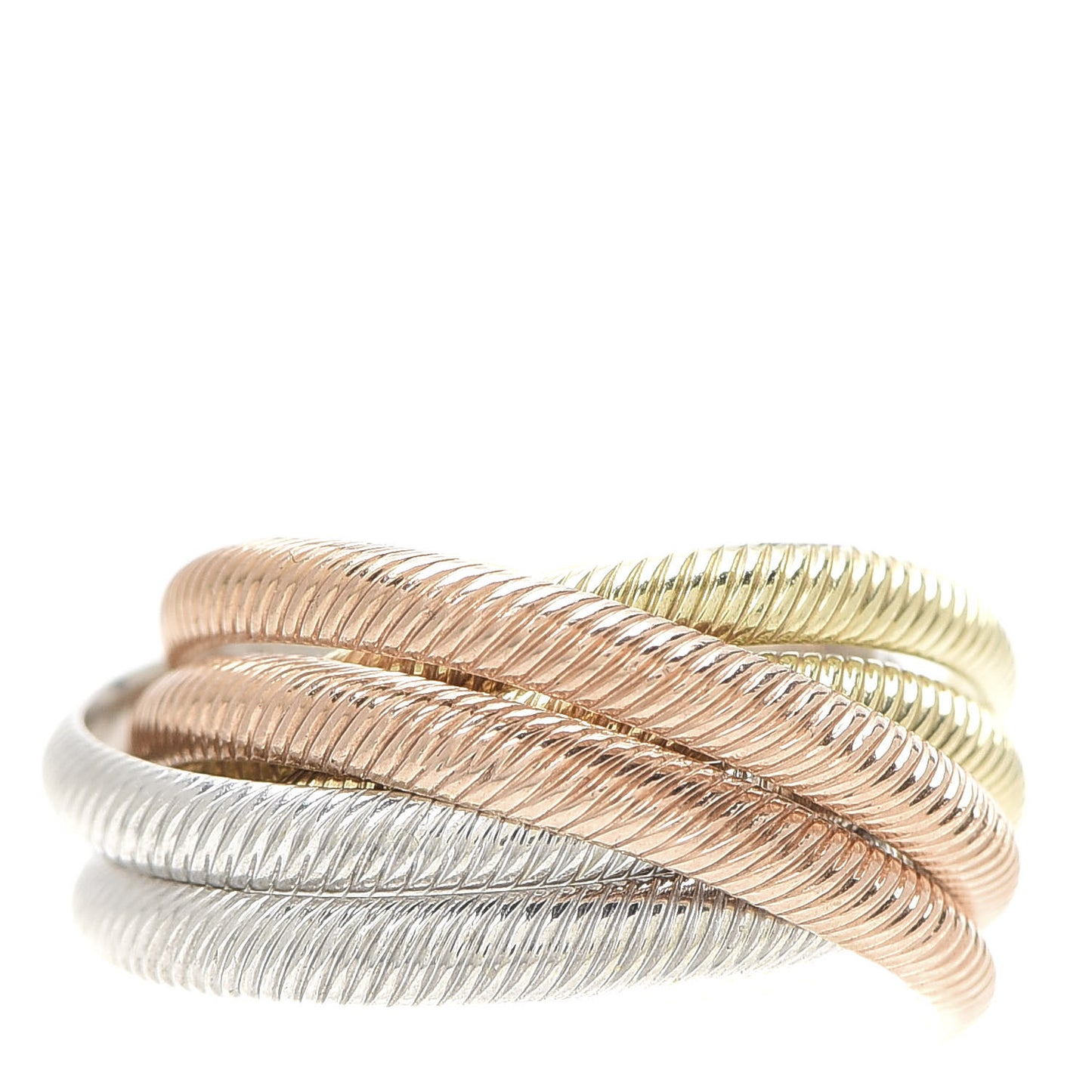 18K Yellow Pink White Gold Six-Band Rolling Ring 49 4.75