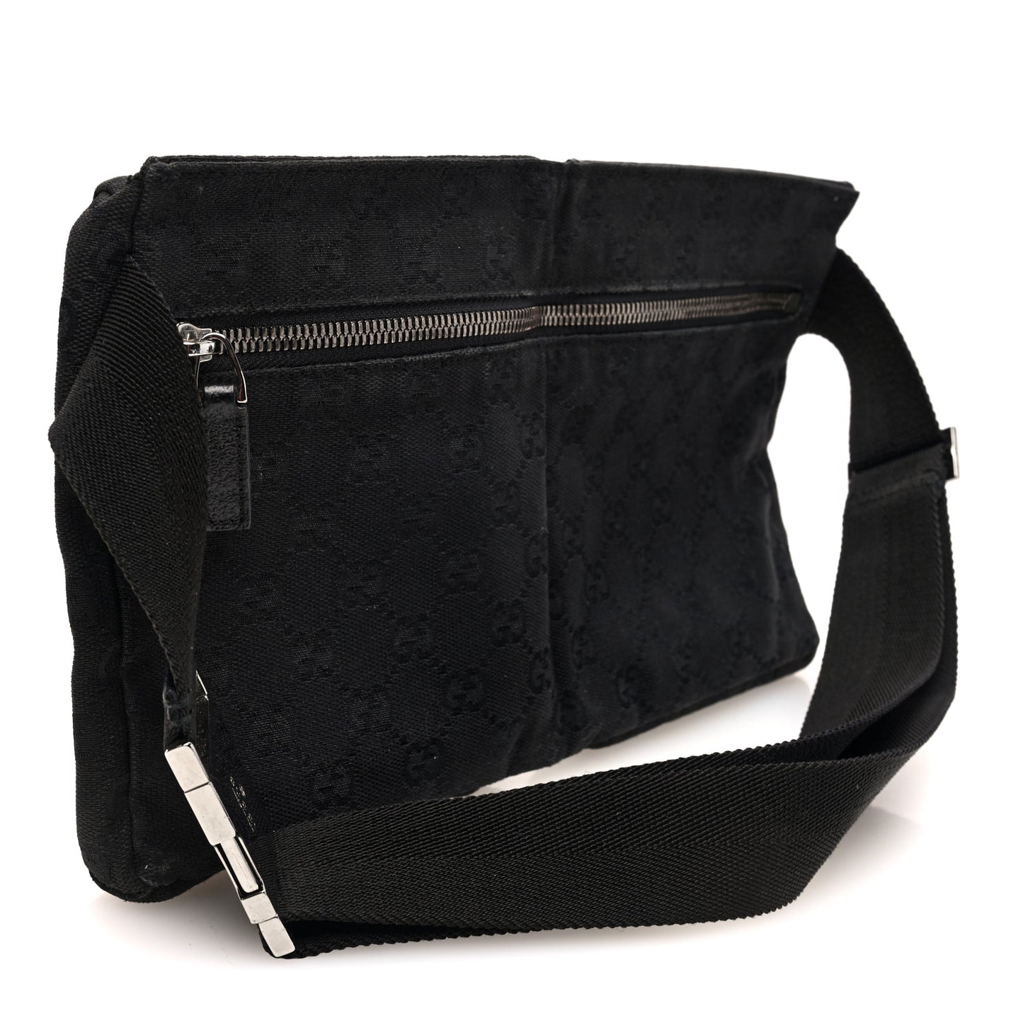 GG Monogram Double Pocket Belt Bag Black