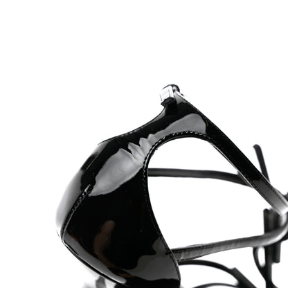 Saint Laurent Patent Cassandra 100 Ankle Strap Sandals 37.5 Black 9 of 13
