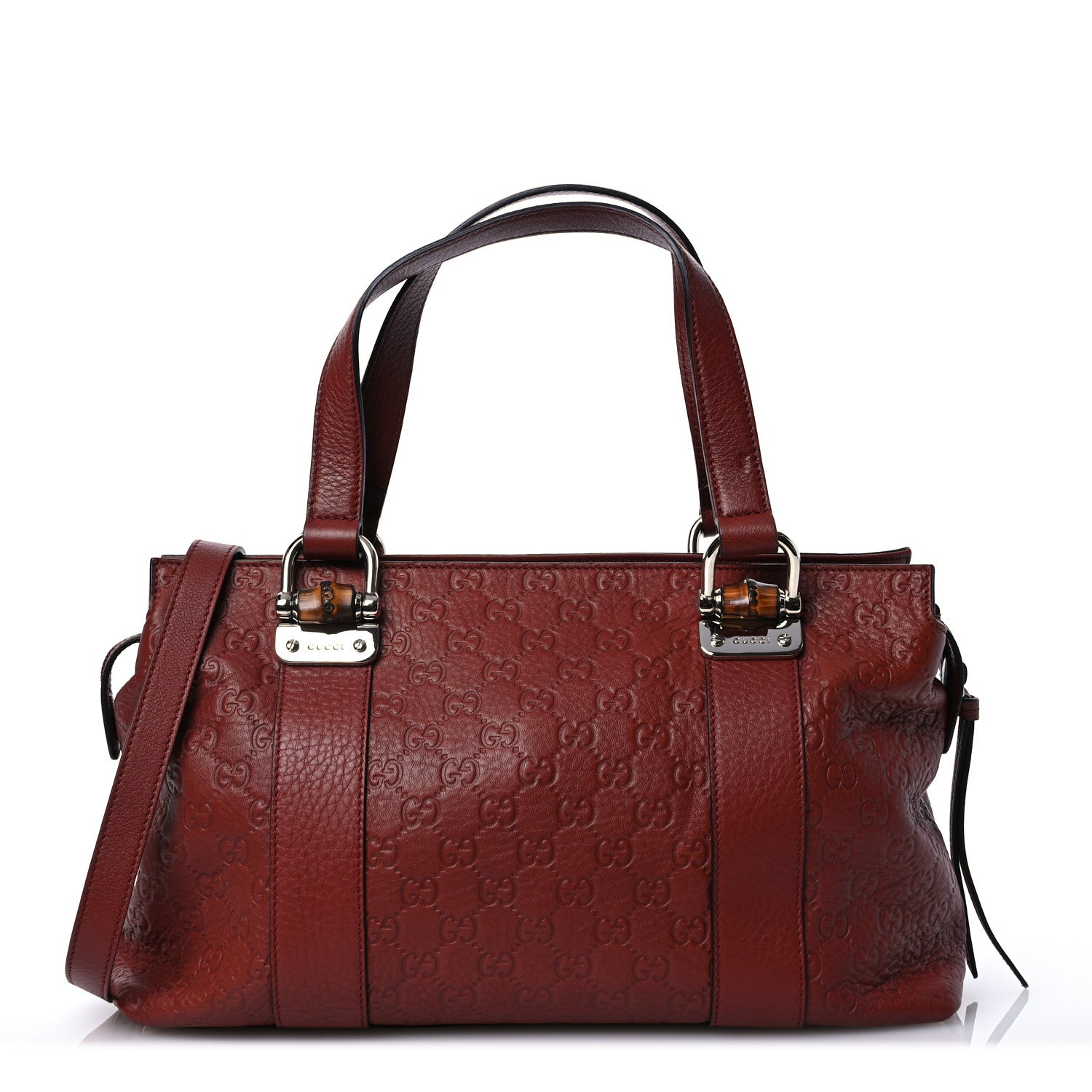 Gucci Guccissima Medium Bamboo Bar Tote Brown 1 of 10
