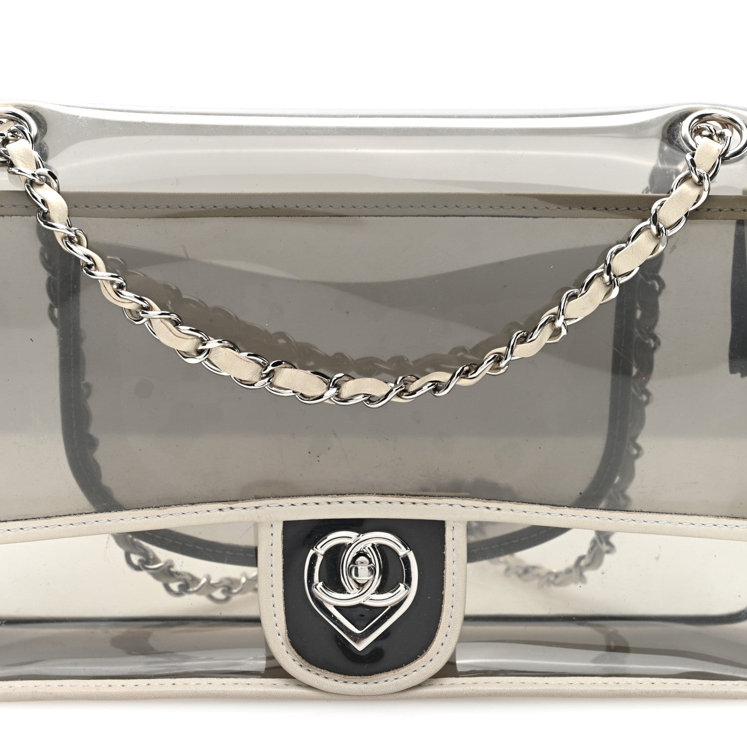 Chanel Lambskin Vinyl Large Naked Flap White 8 of 10