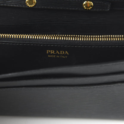 Prada Vitello Move Metal Oro Chain Wallet Black 8 of 9