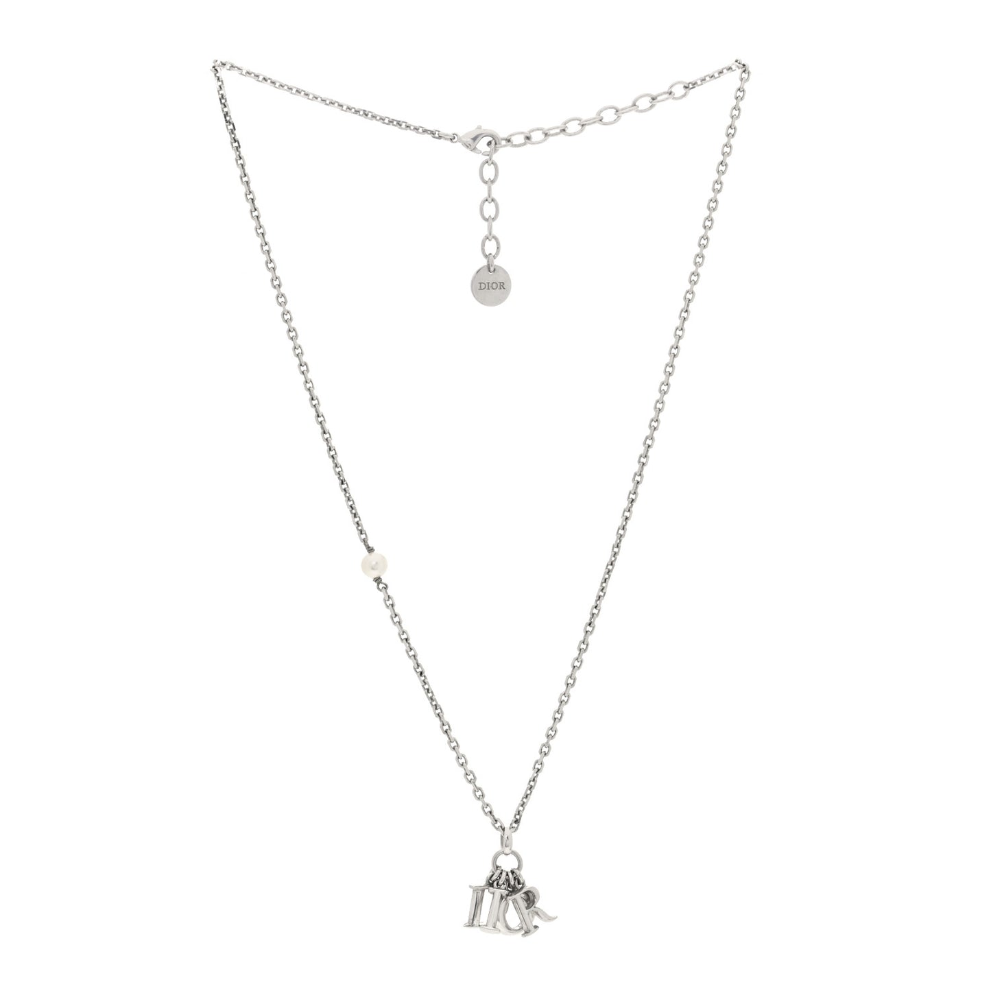 Pearl Logo Necklace Silver
