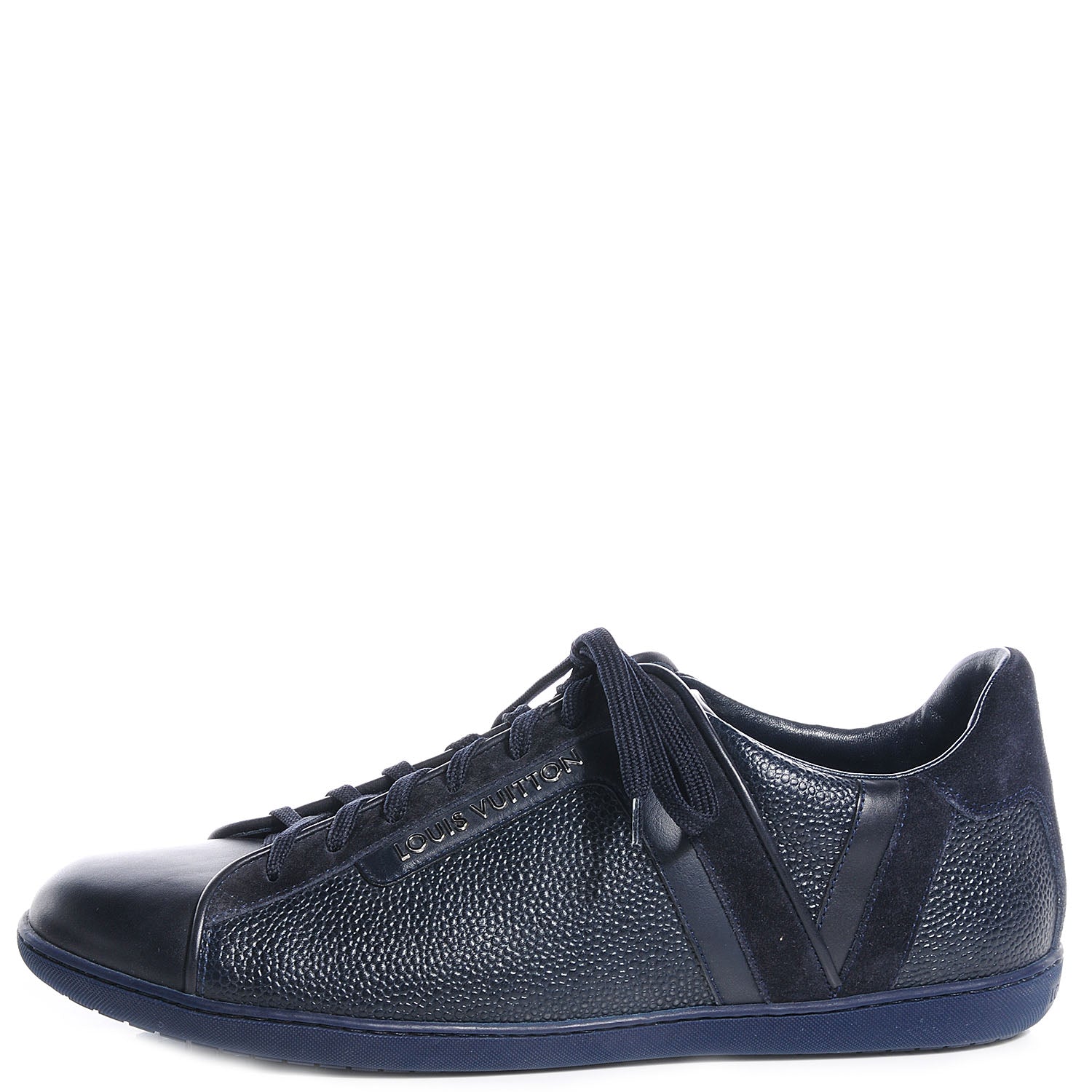 Louis Vuitton Grained Leather Twister Sneakers 38.5 Navy 1 of 7