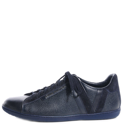 Louis Vuitton Grained Leather Twister Sneakers 38.5 Navy 1 of 7