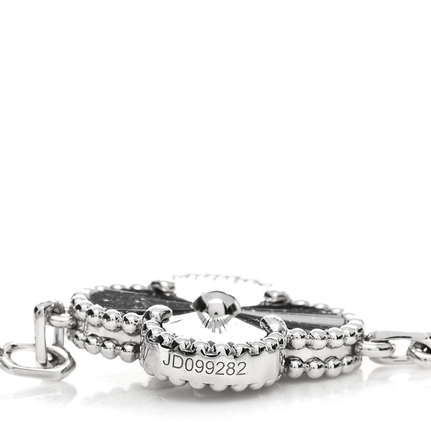 Van Cleef & Arpels 18K White Gold 5 Motifs Guilloche Vintage Alhambra Bracelet 3 of 5