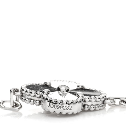 Van Cleef & Arpels 18K White Gold 5 Motifs Guilloche Vintage Alhambra Bracelet 3 of 5