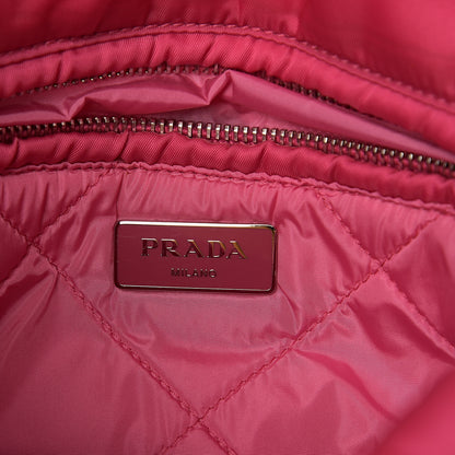 Prada Tessuto Nylon Bomber Sound Chain Flap Shoulder Bag Fuxia 6 of 8