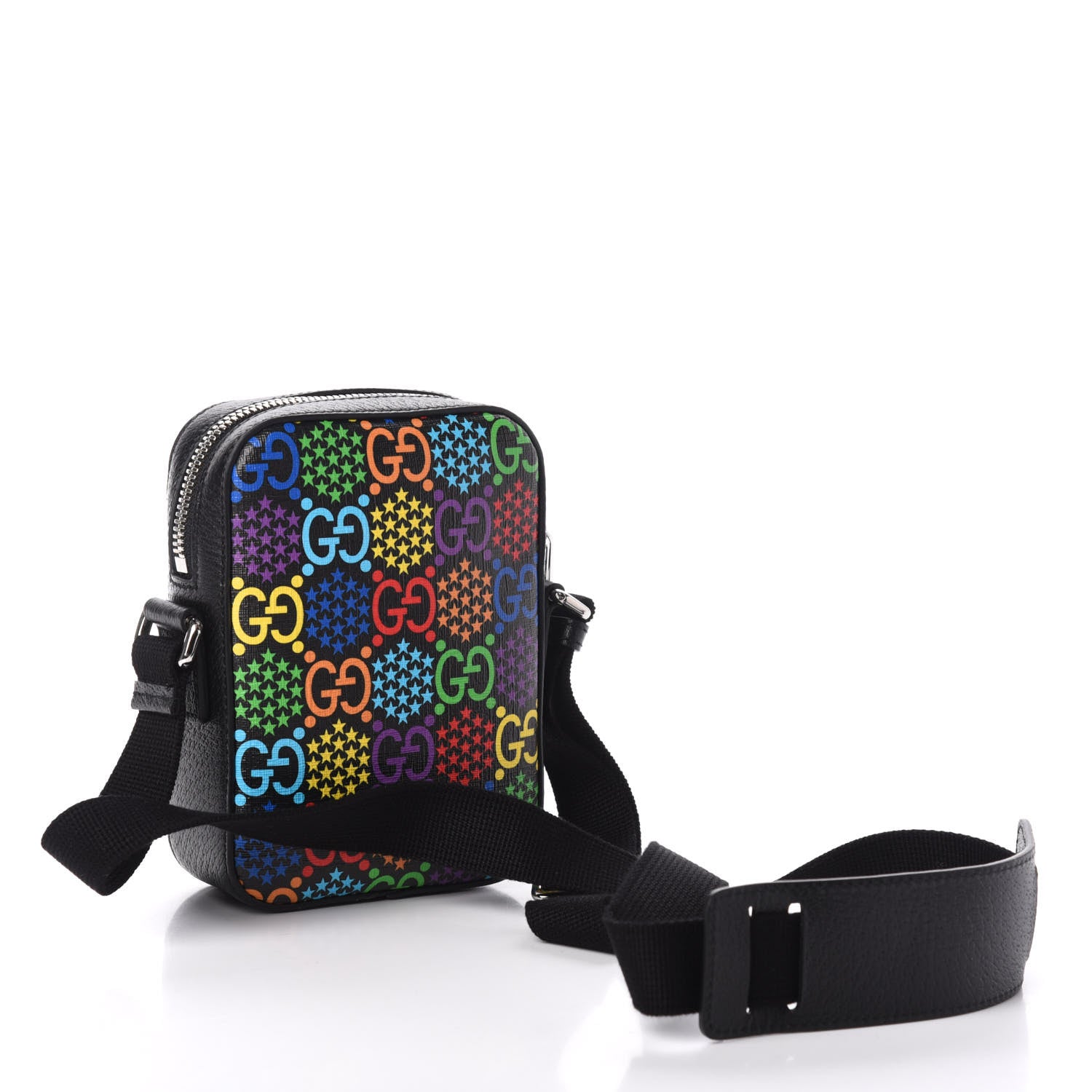 Gucci GG Supreme Monogram Psychedelic Messenger Bag Black 3 of 9