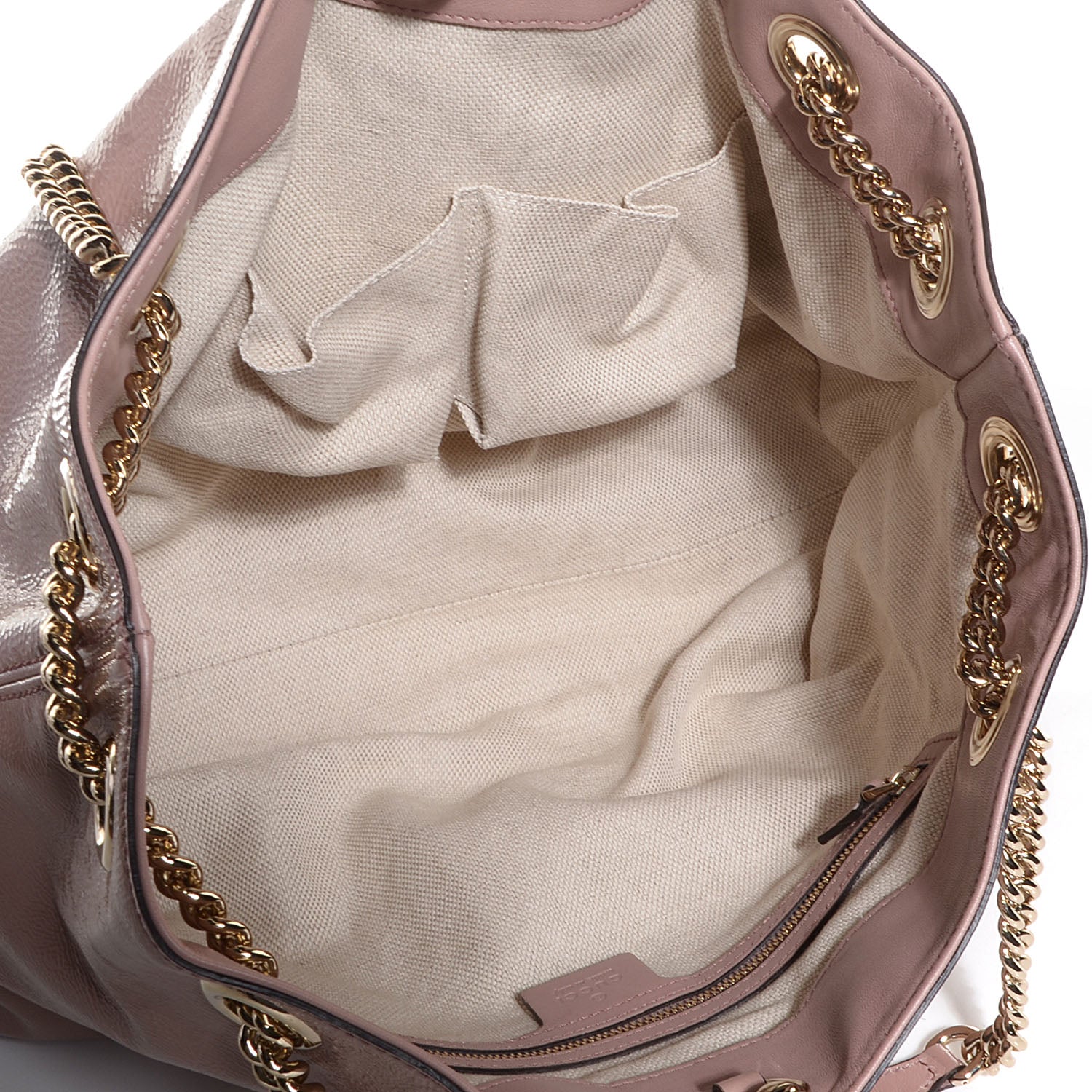 Gucci Patent Medium Soho Chain Shoulder Bag Dark Cipria 5 of 9